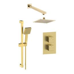 Mereva Square Concealed Valve Head with Riser Kit and Drench Head/Arm