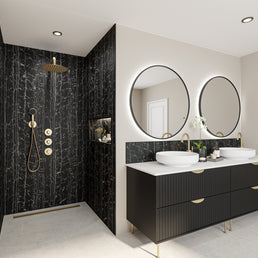 Nero Portoro Alloy | Wetwall Bathroom Wall Panels