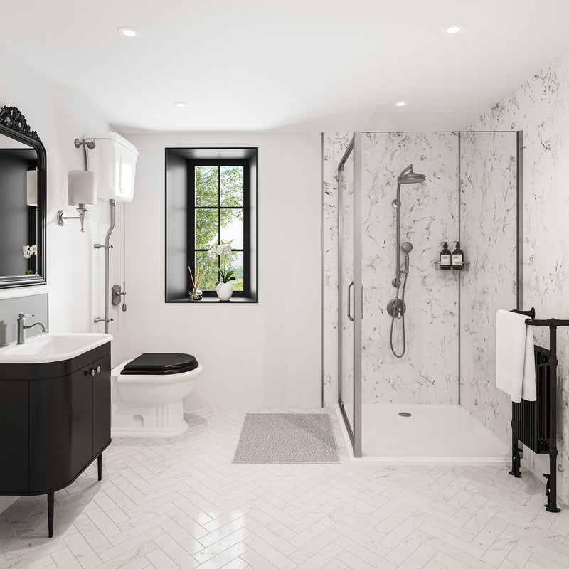 Roman Marble Alloy | Wetwall Bathroom Wall Panels