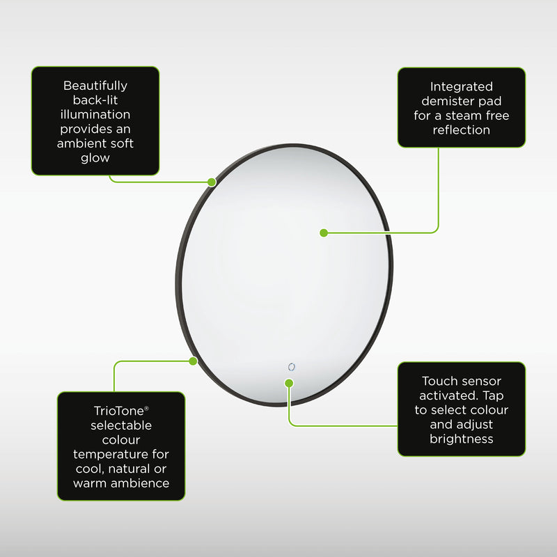 Sensio Nebula Round Illuminated Mirror