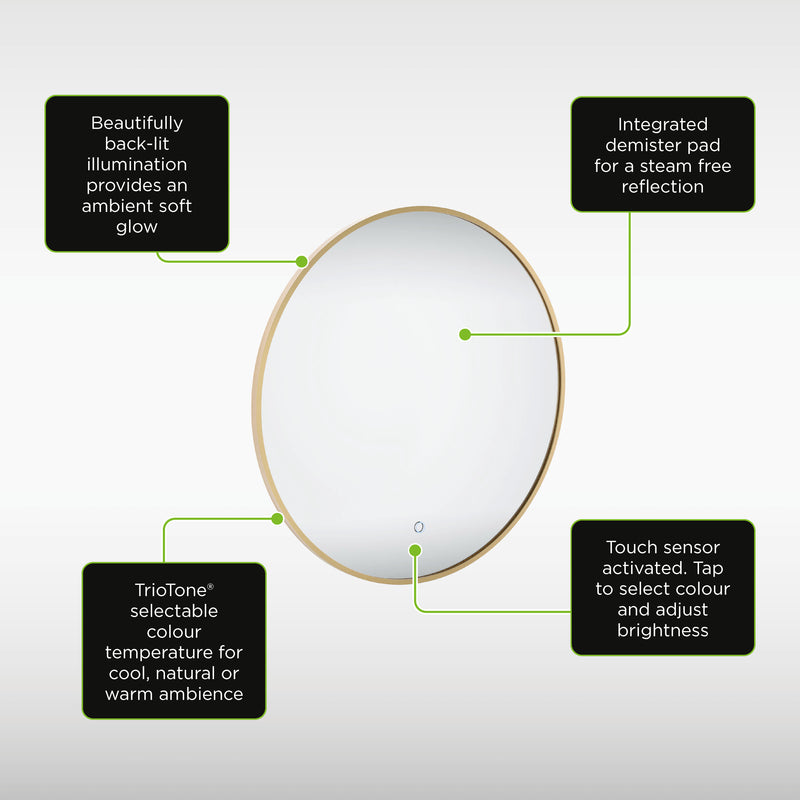 Sensio Nebula Round Illuminated Mirror