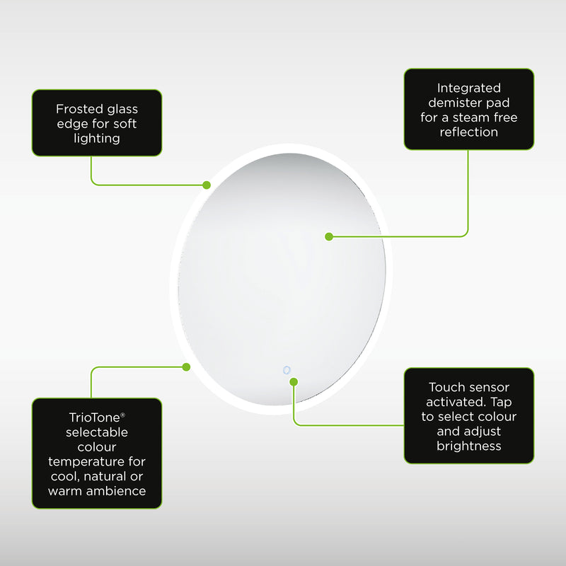 Sensio Celestia Illuminated Mirror Round or Rectangle