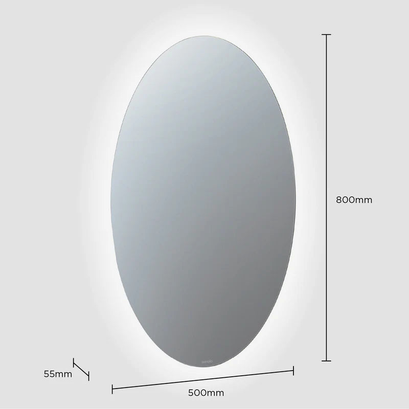 Sensio Lustro Oval Illuminated Rechargeable Battery Mirror