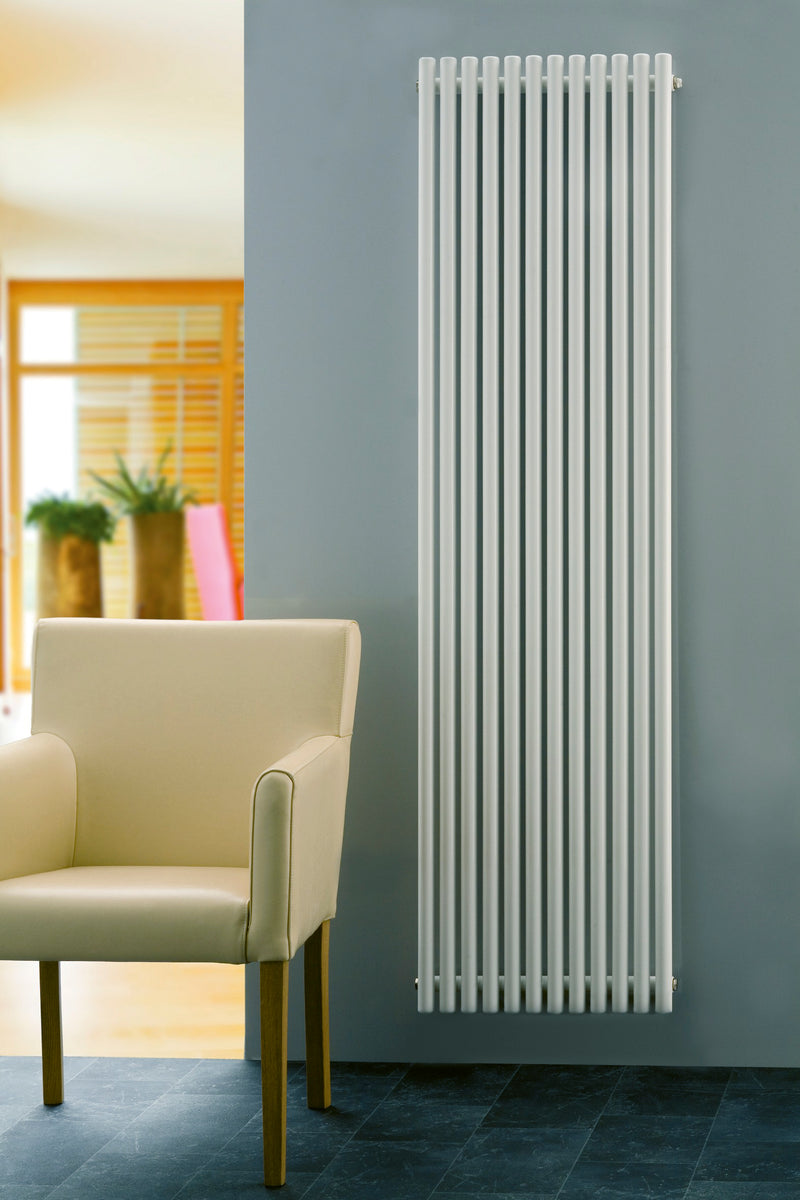 Eucotherm Supra Round Tube Single Vertical Radiator - White