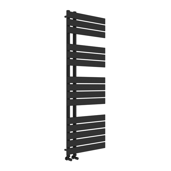 Tailored Bathrooms - Wellington Black Designer Offset Towel Radiator