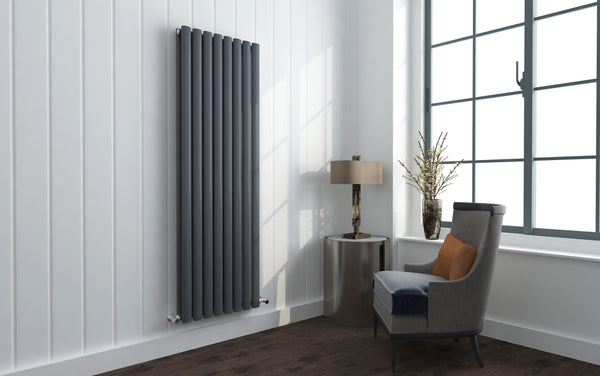 Albany Anthracite Oval Panel Radiator | Tailored Bathrooms