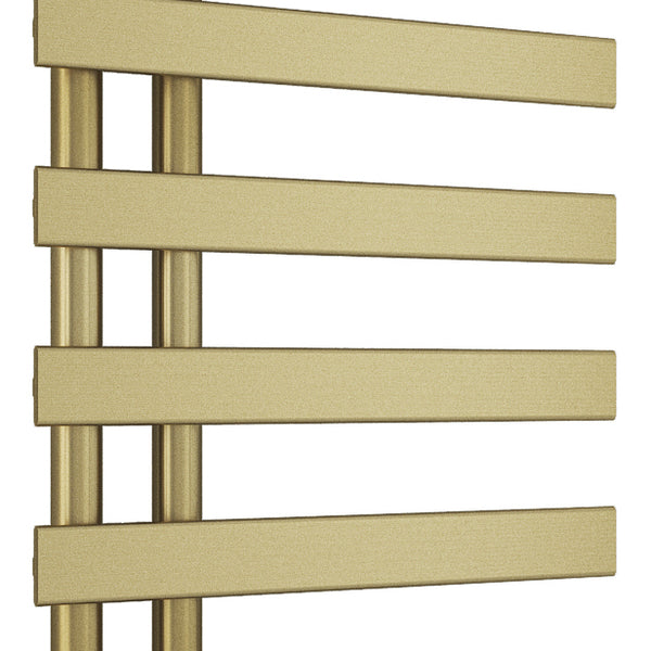 Milton Brushed Brass Offset Towel Radiator | Tailored Bathrooms