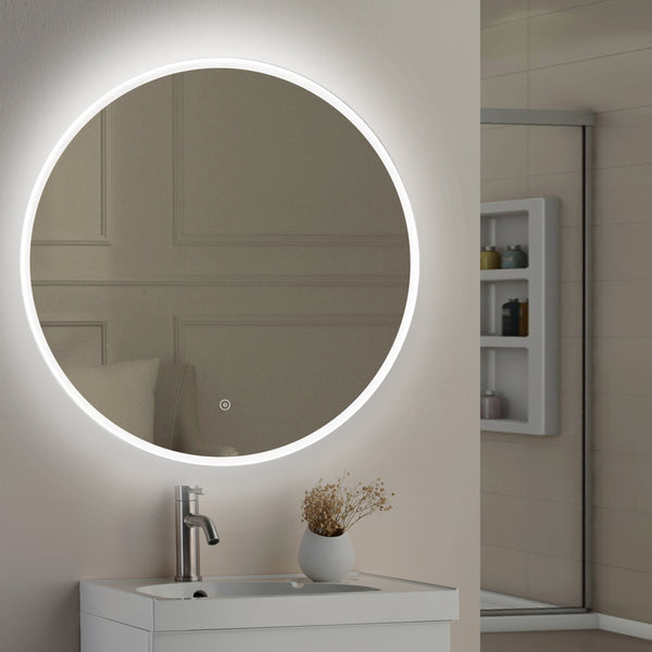 Tailored Bathrooms - Lily Slimline LED Round Touch Mirror with Demister & Colour Change