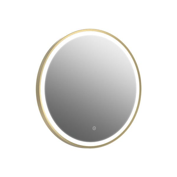 Rosie Brushed Brass LED Round Touch Mirror with Demister & Colour Change | Tailored Bathrooms