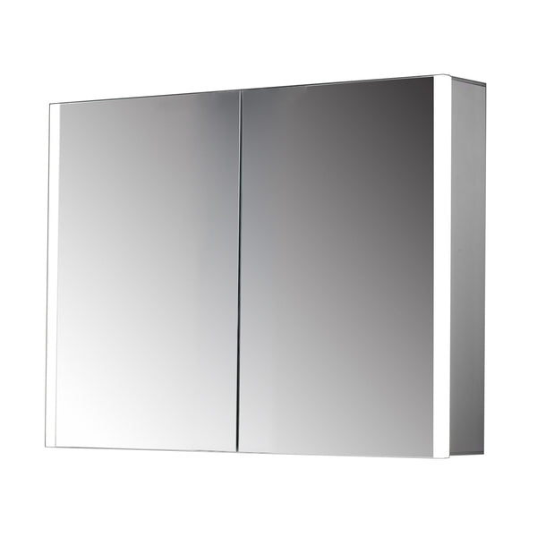 Tailored Bathrooms - Beau Double Door Mirror Cabinet LED Side Strips with Sensor Switch & Shave Socket