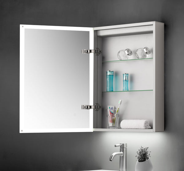 Ella Single Door Mirror Cabinet LED Surround with Sensor Switch & Shave Socket  | Tailored Bathrooms