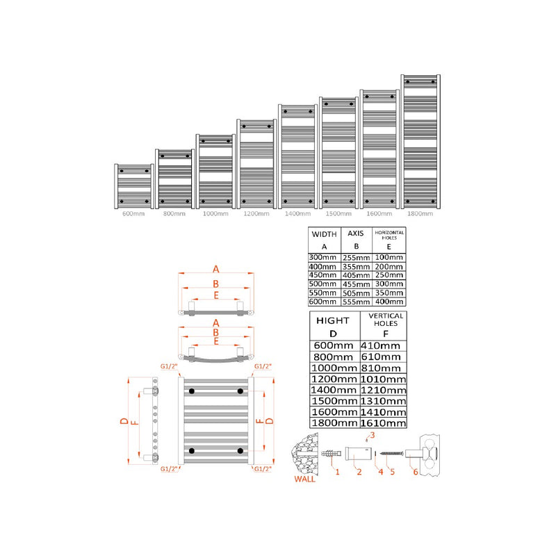Reina Diva Towel Radiator Flat - White