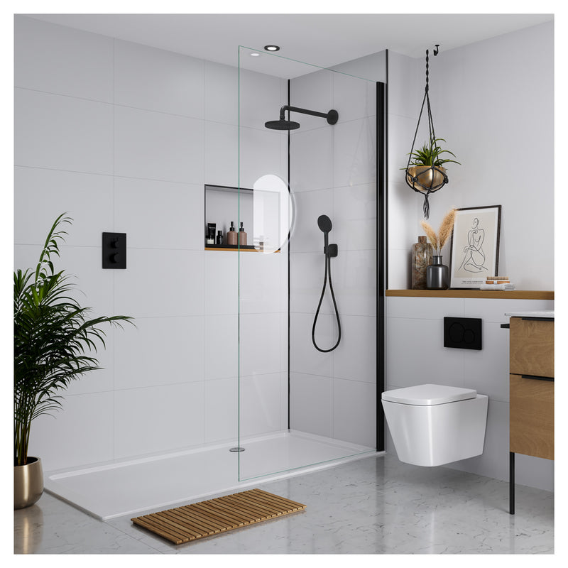 White Grey Tile | Multipanel Bathroom Wall Panels