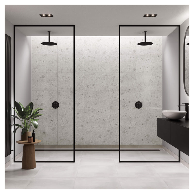 White Terrazzo Tile | Multipanel Bathroom Wall Panels