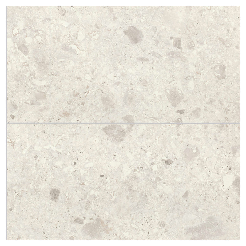 White Terrazzo Tile | Multipanel Bathroom Wall Panels