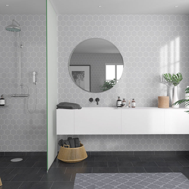 Fibo | Medium Grey Hexagonal Panel