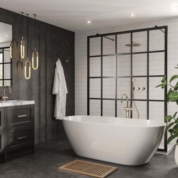 Sample - Black Mineral Multipanel Bathroom Wall Panels