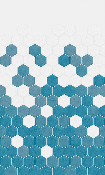 Kinewall |  Blue Monochrome Hexagon Panel