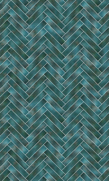 Kinewall | Green Blue Herringbone Panel