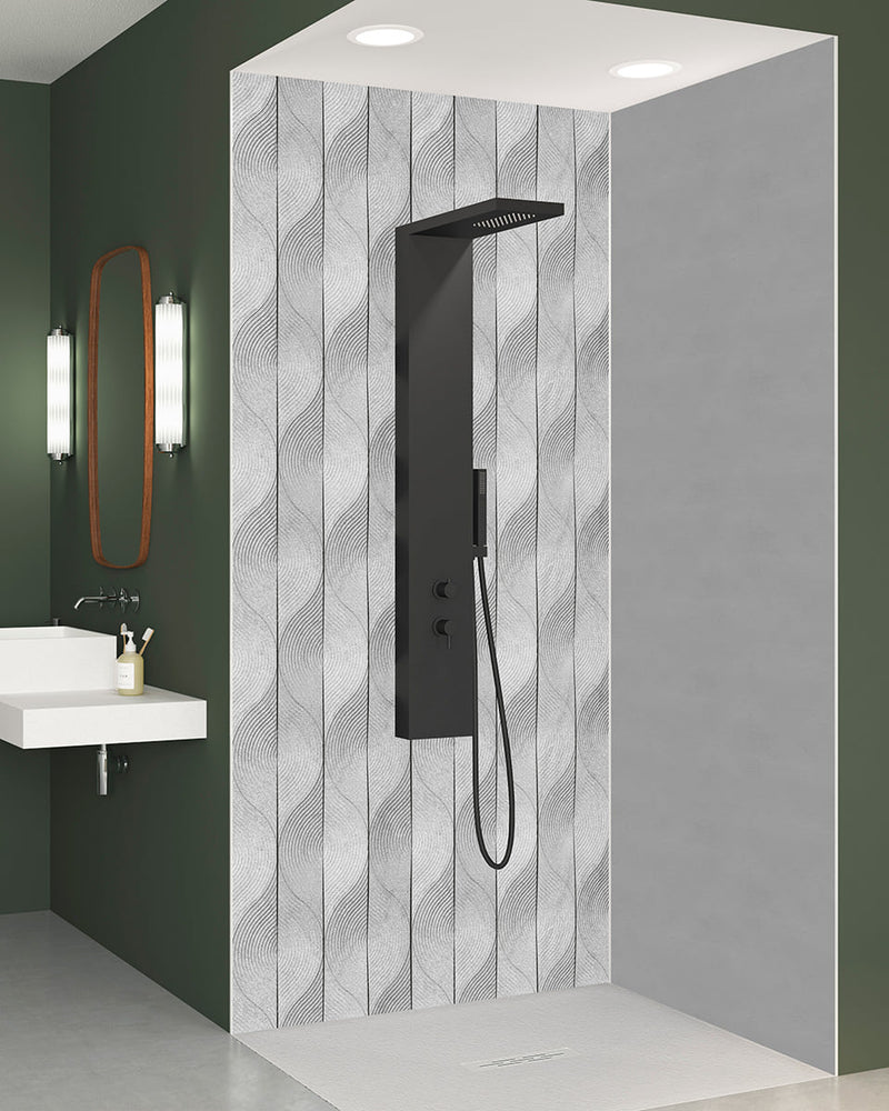 Kinewall | Grey Geometric Wave Panel