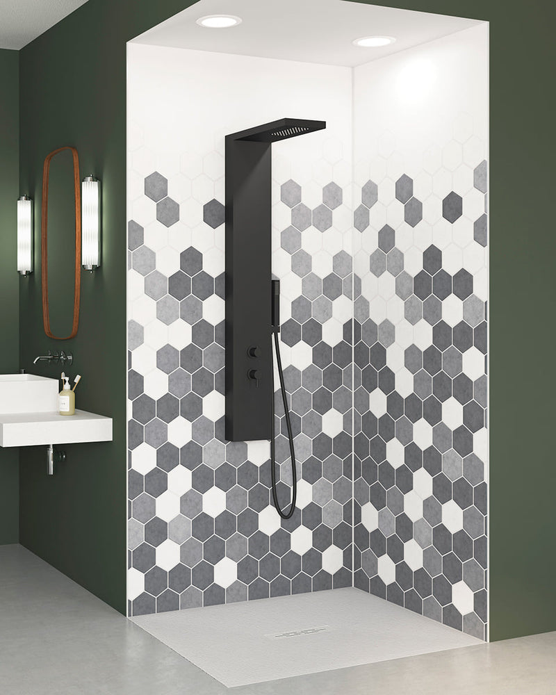 Kinewall |  Grey Monochrome Hexagon Panel