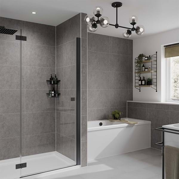 Grey Mineral Tile | Multipanel Bathroom Wall Panels