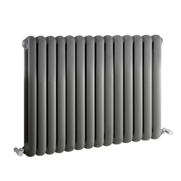 Frontline - Aqua Kenmare horizontal wall-mounted radiator with double-panelled heat rails in Anthracite