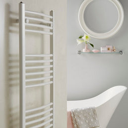 Redroom - Elan Curved White Towel Warming Radiator