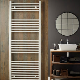 Redroom - Elan Straight White Towel Warming Radiator