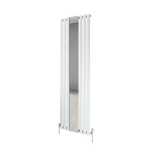 Frontline - Aqua Moda Vertical Steel Radiator with Mirror - White