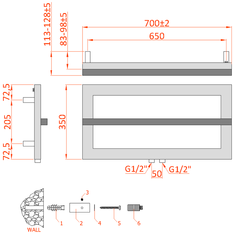 Reina Breno Designer Radiator - Chrome
