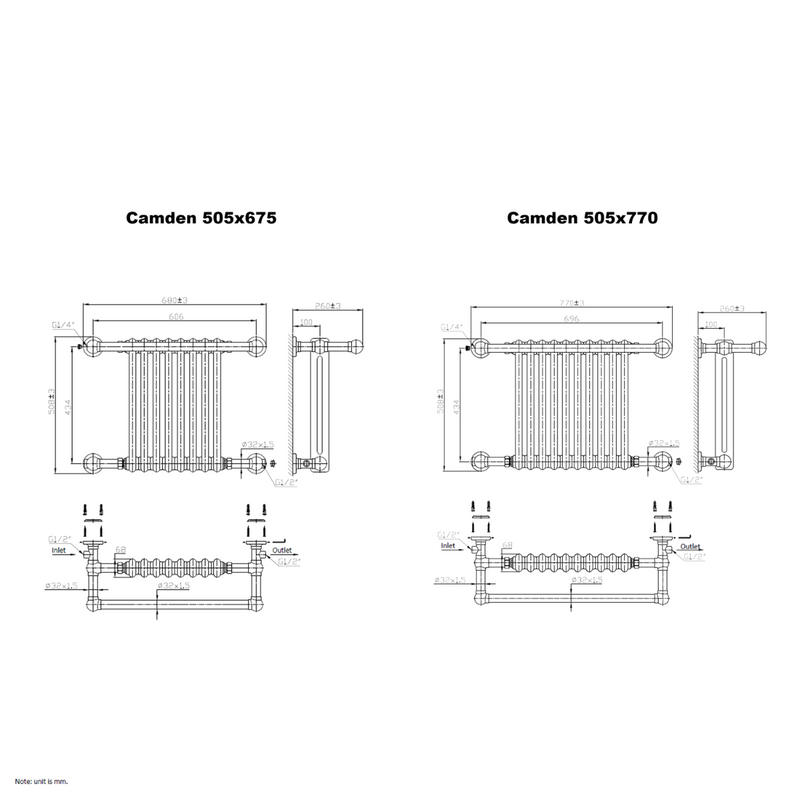 Reina Camden Radiator - Chrome