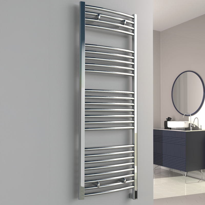 Reina Diva Curved Electric Chrome Towel Radiator