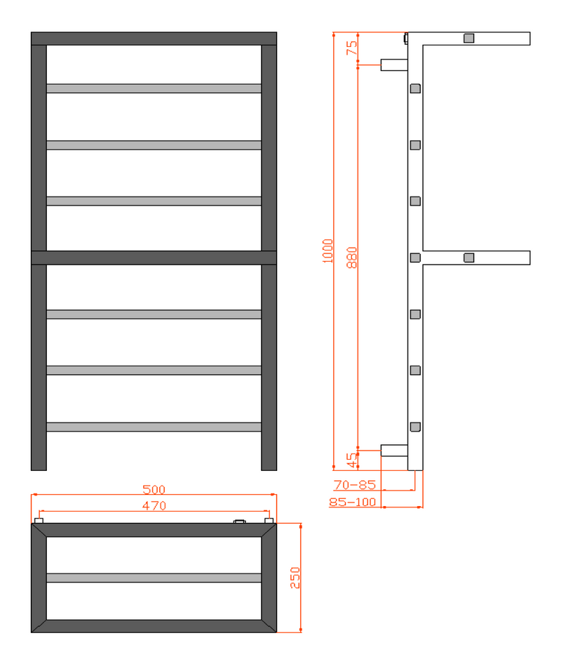 Reina Elvina 2 Designer Radiator - Chrome - 500mm x 1000