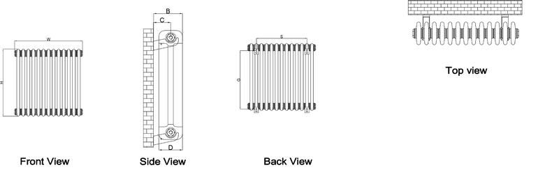 Reina Hedingham Horizontal Column Radiator