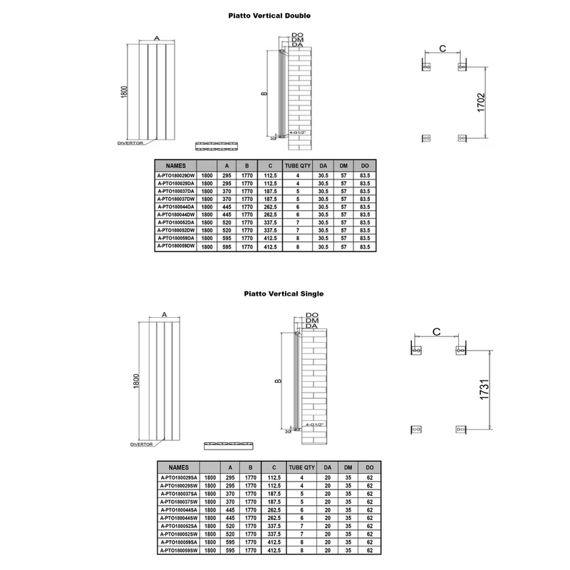 Reina Piatto Vertical Radiator