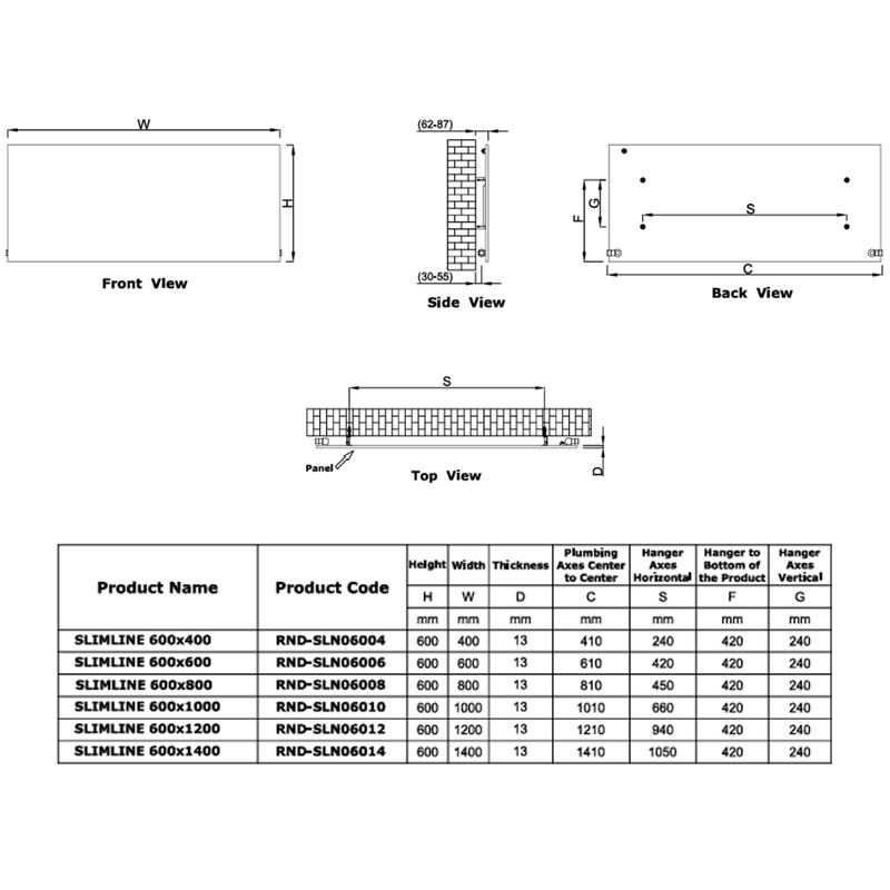Reina Slimline Horizontal Designer Radiator