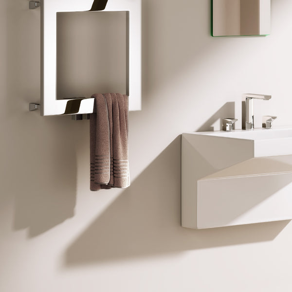 Reina Square Radiator - Polished | Heating – Bath & More UK