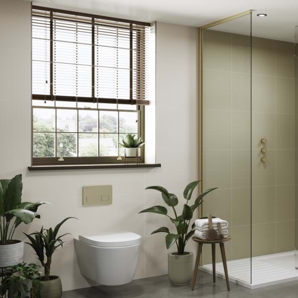 Taupe Grey Tile Multipanel Bathroom Wall Panels