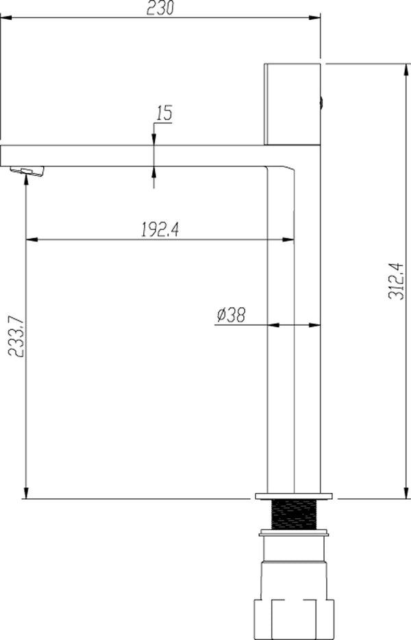 Frontline - Aqua Velar Tall Basin Mixer Tap with Click/Clack waste - Matt Black/Copper