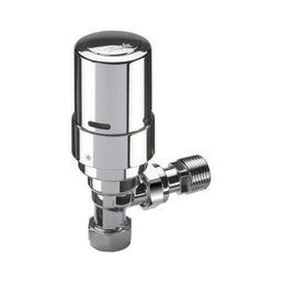 Danfoss RAS-D2 angled TRV and lockshield 15/10mm Chrome