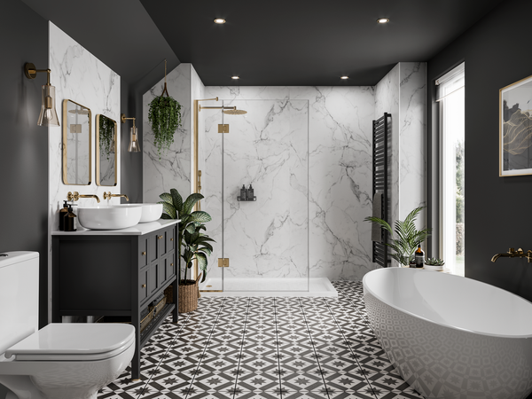 Calacatta Marble Multipanel Bathroom Wall Panels Bathroom