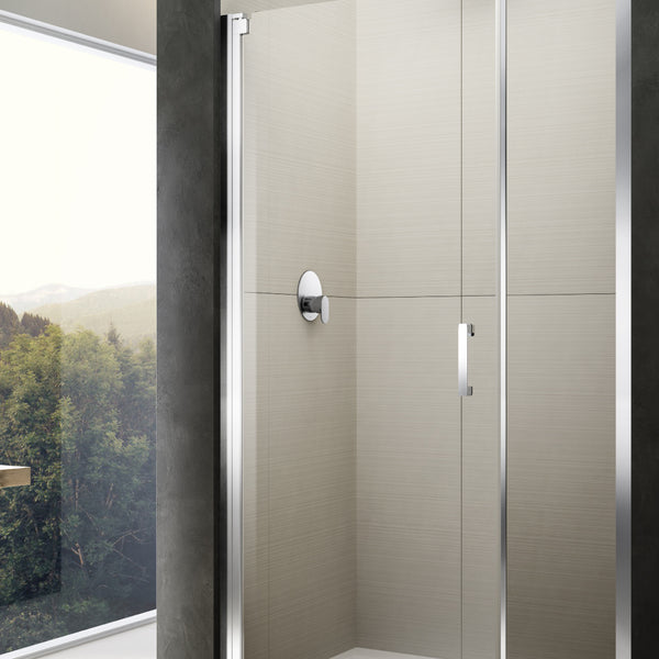 Lakes Italia | Diletto Semi-Framed Wall Hinged Pivot Shower Door with In-Line Panel