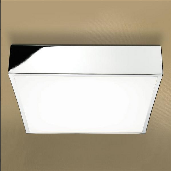 HiB Inertia Square Chrome Bathroom Ceiling Light