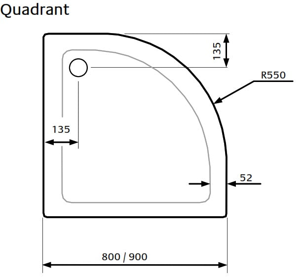 Lakes Low Profile Stone Resin Quadrant Shower Tray