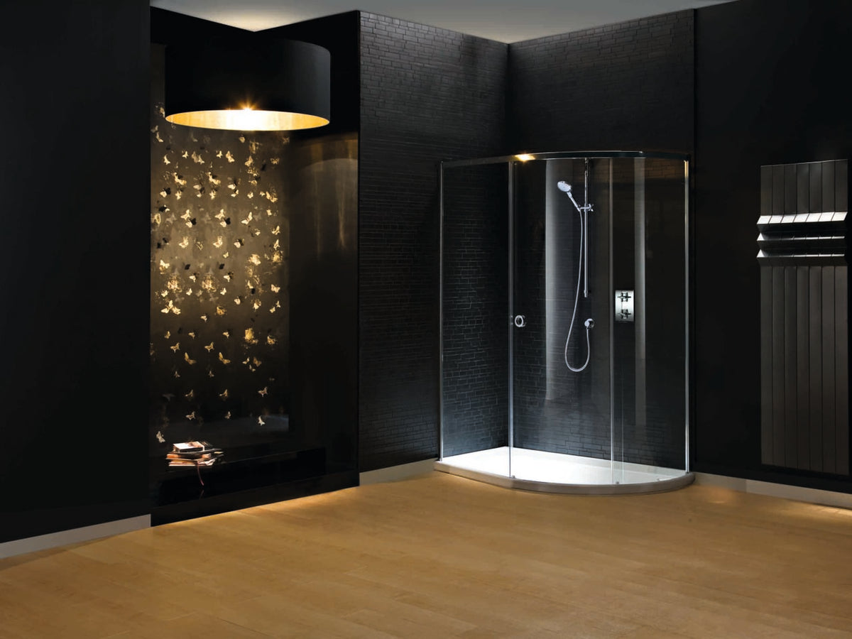 Integrated Shower Matki Radiance Curved Offset Shower Enclosure with Shower Tray – Bath ...