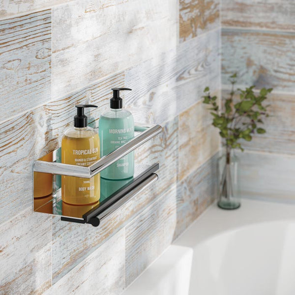 HIB Shower Shelf with Grab Bar and Magnetic Squeegee