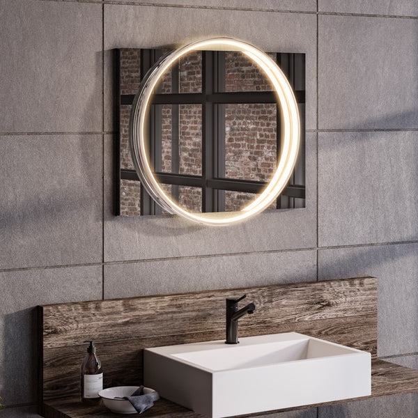 HiB Solas Round Illuminated Bathroom Mirror