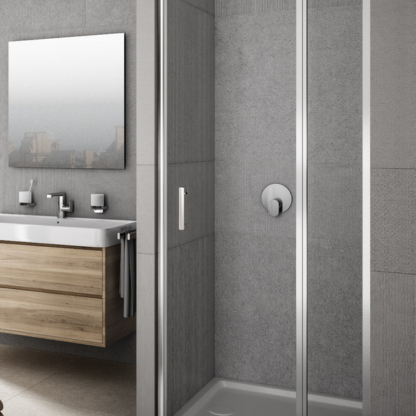 Lakes Italia | Vivere Semi-Frameless Panel Hinged Pivot Shower Door with In-Line Panel