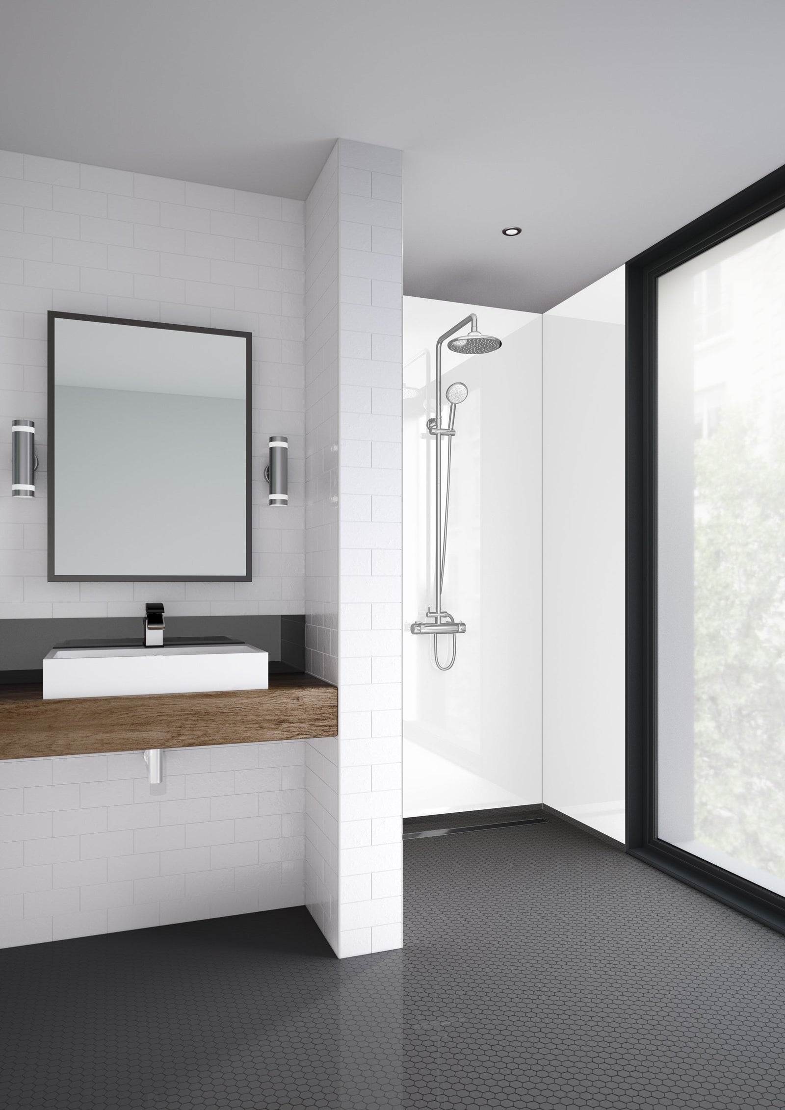 White Gloss - Wetwall Mermaid Wall Panels – Bath & More UK